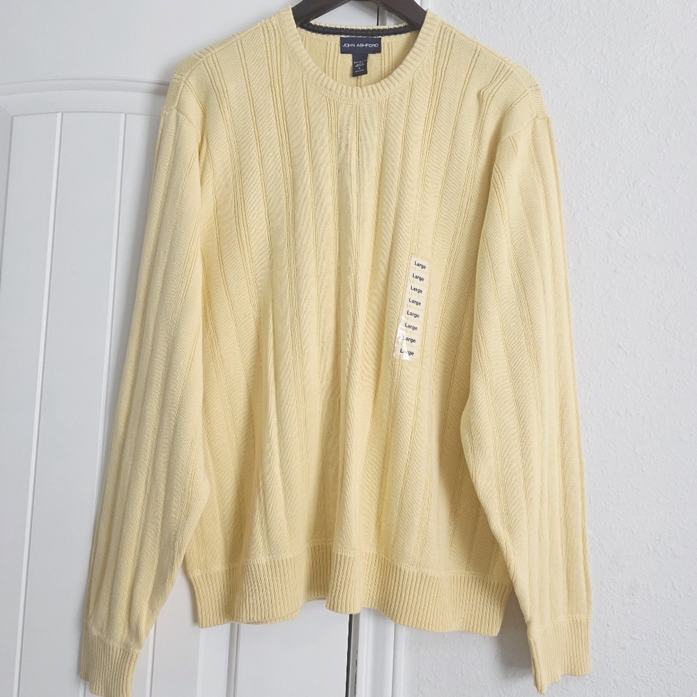 John Ashford Yellow Crewneck Sweater NWT Men’s L